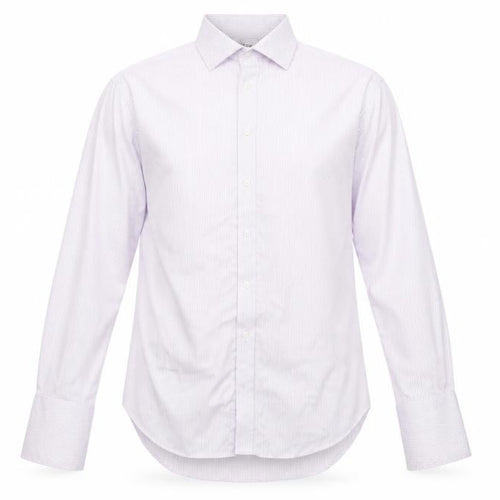 T.M. Lewin Men's White Striped Dress Shirt, L