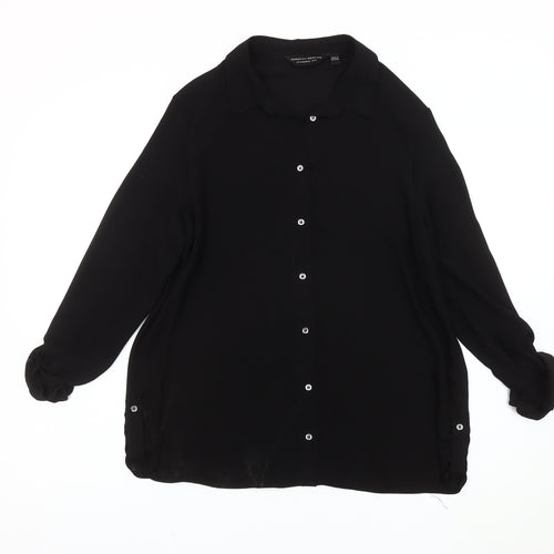 Dorothy Perkins Women's Black Button-Up Shirt Size 14