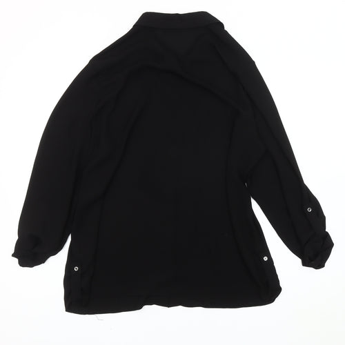 Dorothy Perkins Women's Black Button-Up Shirt Size 14