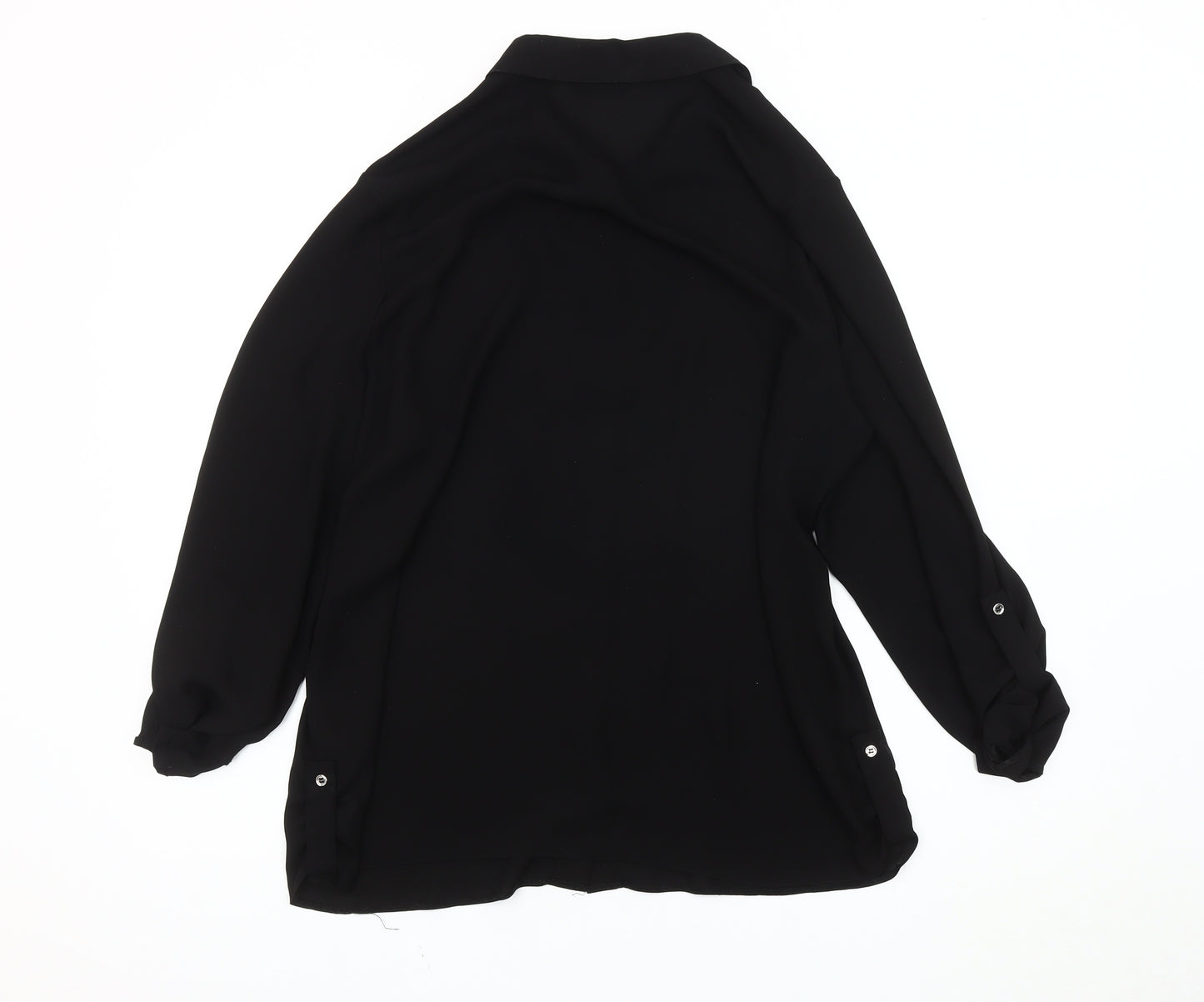 Dorothy Perkins Women's Black Button-Up Shirt Size 14