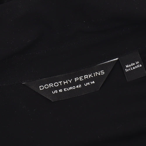 Dorothy Perkins Women's Black Button-Up Shirt Size 14