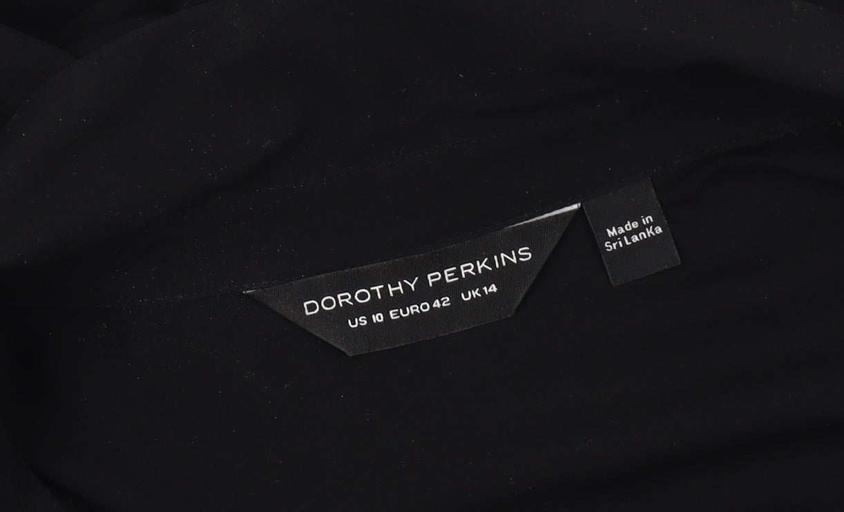 Dorothy Perkins Women's Black Button-Up Shirt Size 14