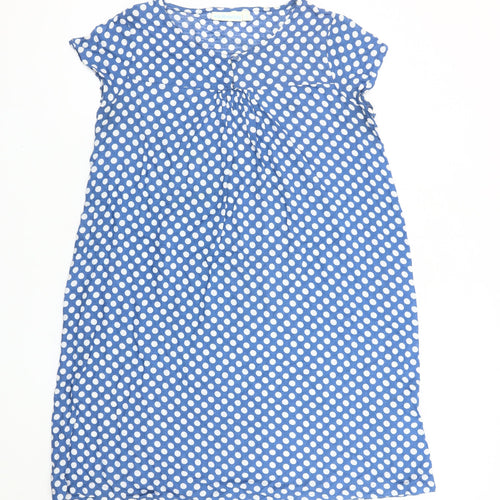 JoJo Maman Bébé Women's Blue Polka Dot Shift Dress S