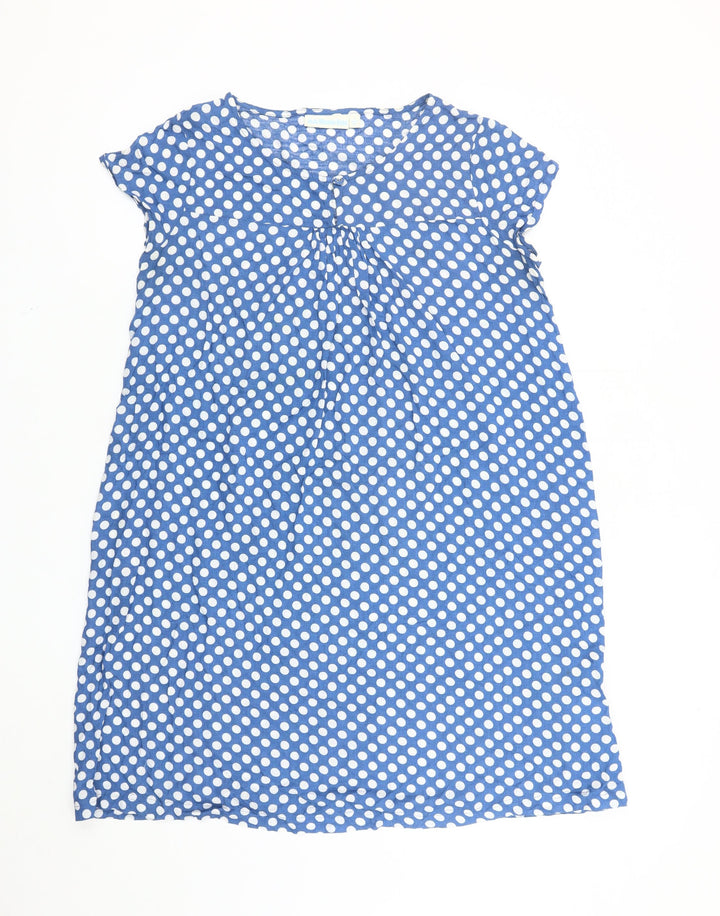 JoJo Maman Bébé Women's Blue Polka Dot Shift Dress S