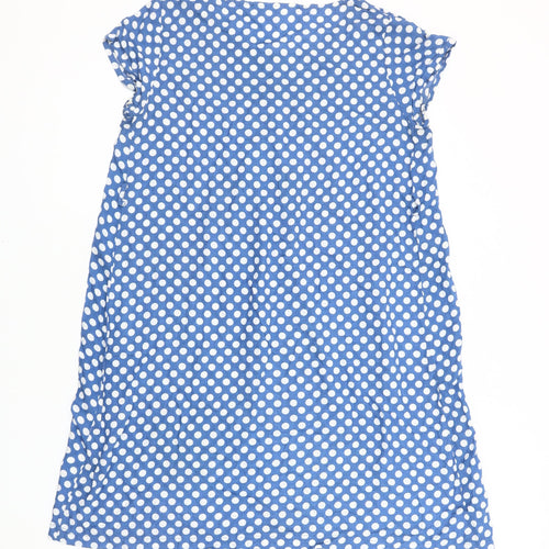 JoJo Maman Bébé Women's Blue Polka Dot Shift Dress S