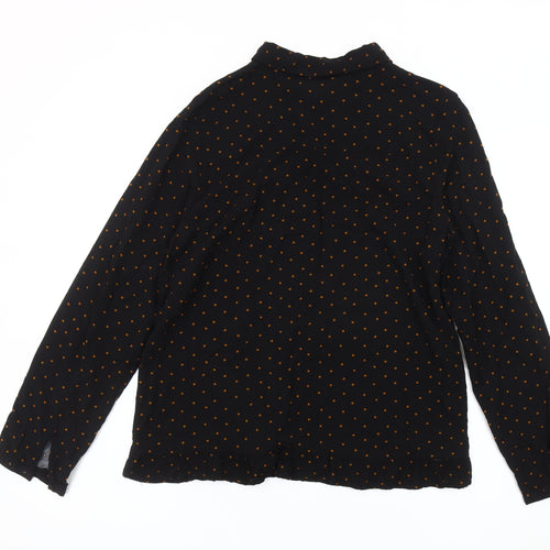 b.young Women's Black Polka Dot Button-Up Shirt