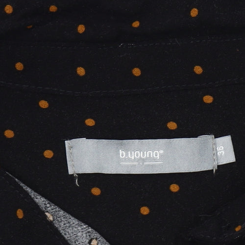 b.young Women's Black Polka Dot Button-Up Shirt