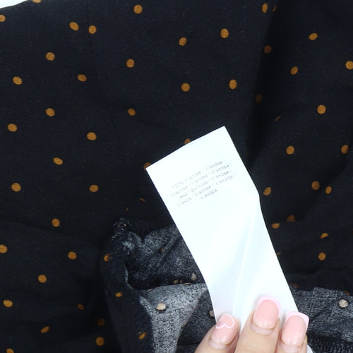 b.young Women's Black Polka Dot Button-Up Shirt