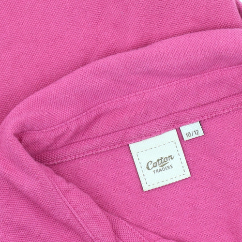 Cotton Traders Women's Pink Polo Shirt - Size 10, Casual