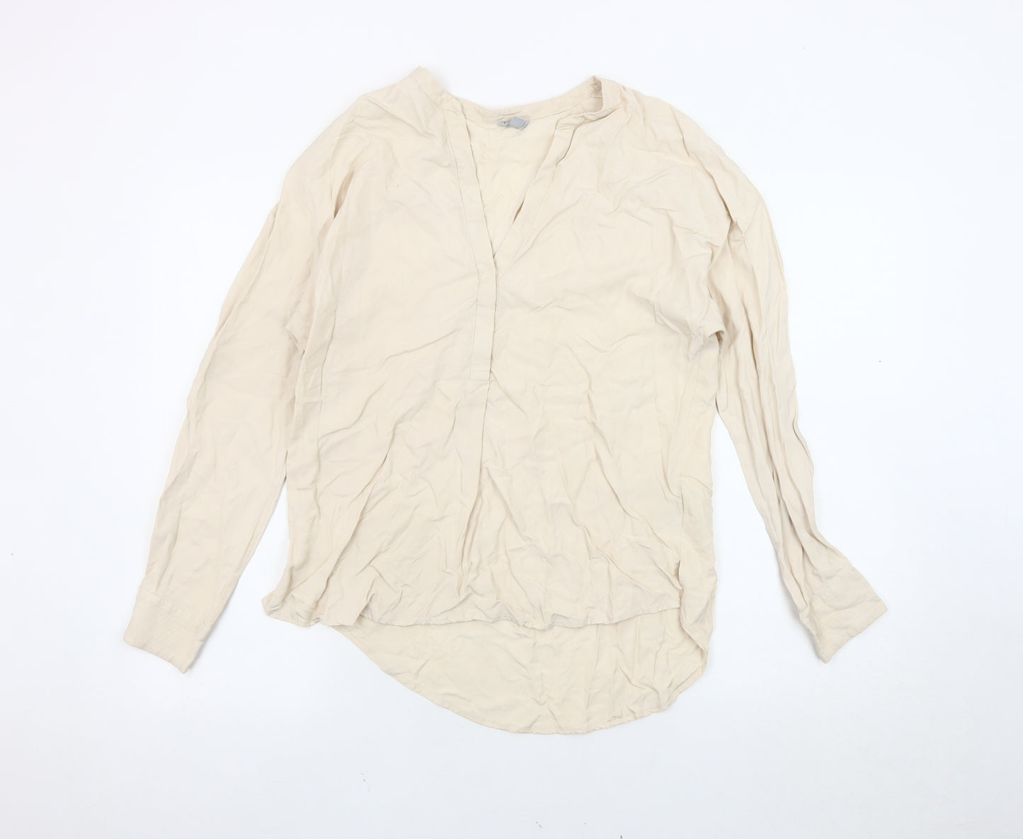 Jigsaw Women's Beige V-Neck Blouse Size 8