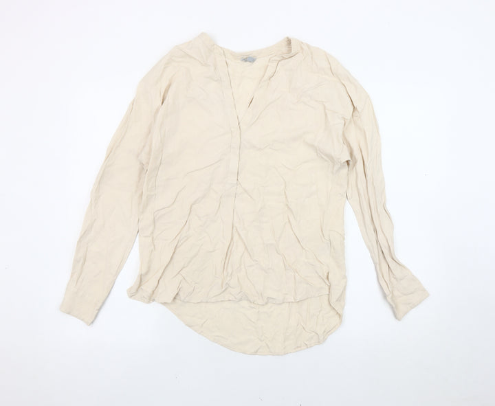 Jigsaw Women's Beige V-Neck Blouse Size 8