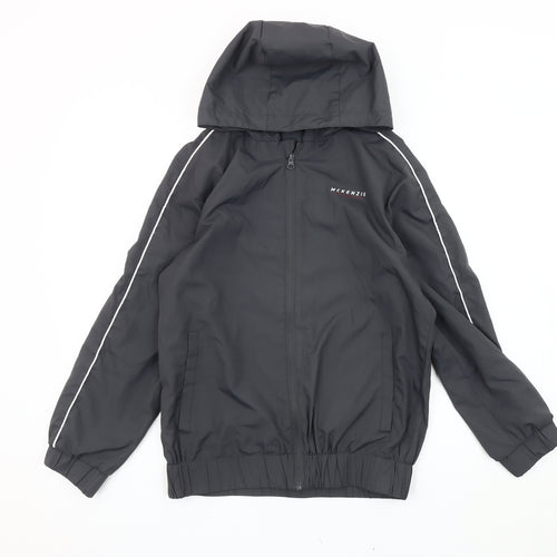 McKenzie Boys Black Basic Jacket L Hooded Full Zip