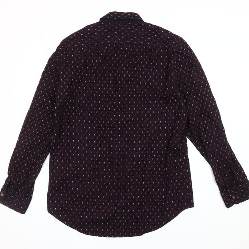 River Island Men's Black Graphic Print Shirt, L