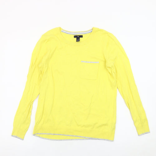 Gap Unisex Adults Yellow Cotton Pullover Jumper S