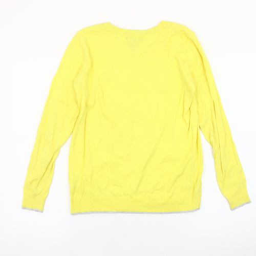 Gap Unisex Adults Yellow Cotton Pullover Jumper S