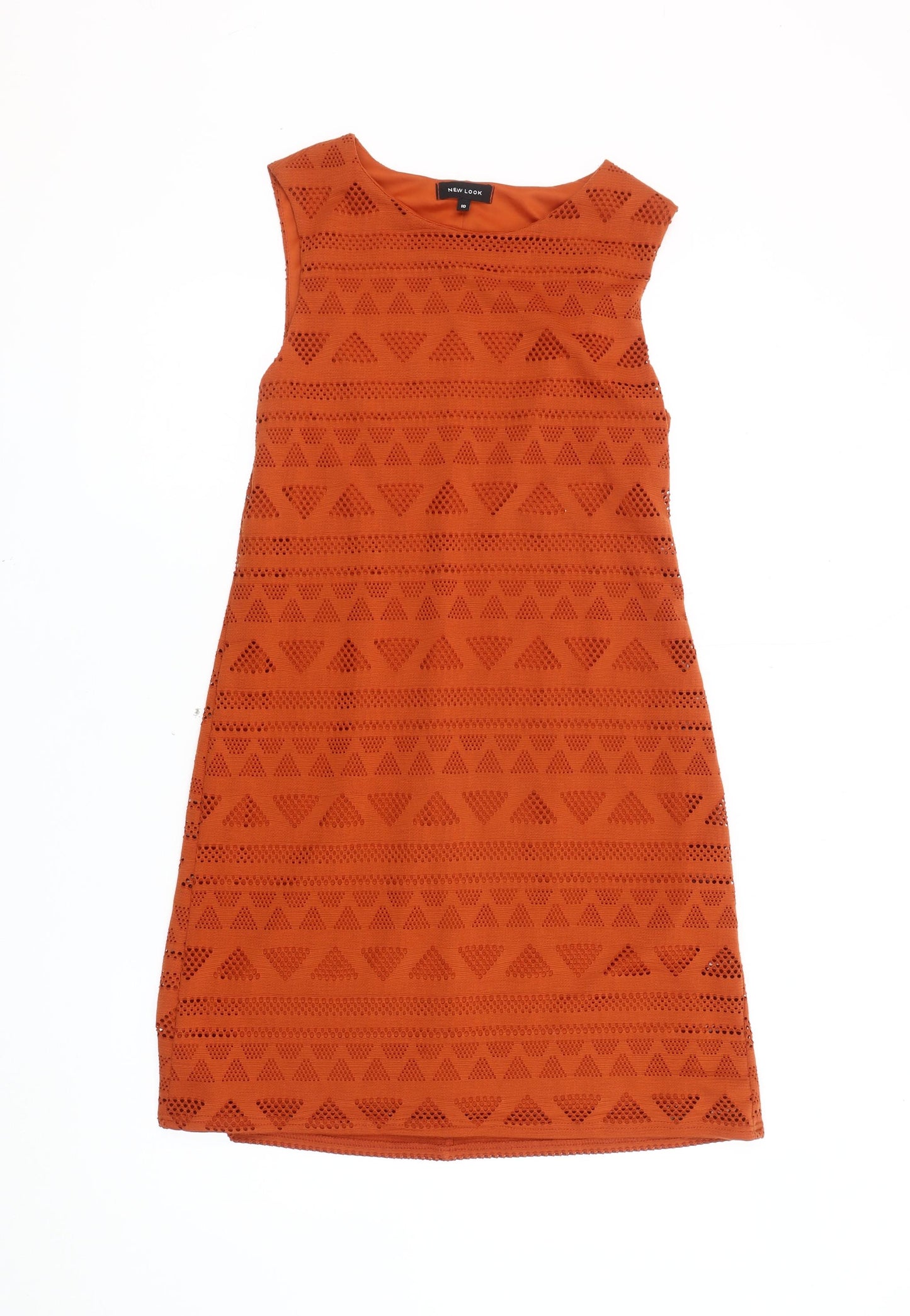New Look Women's Orange Geometric Dress Size 10