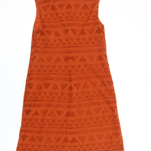 New Look Women's Orange Geometric Dress Size 10