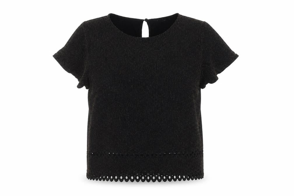 Front view of New Look Women's Black Short Sleeve Top