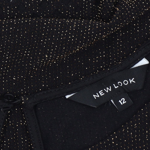 New Look Women's Black Short Sleeve Top