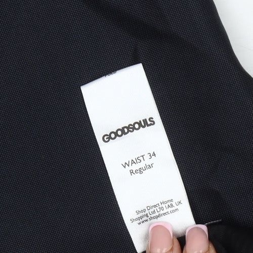 Goodsouls Men's Black Dress Pants Size 34 Regular Fit