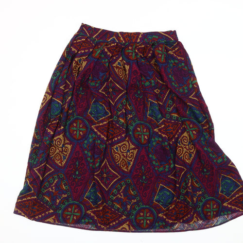 St Michael Women's Size 12 Multicoloured Geometric Skirt