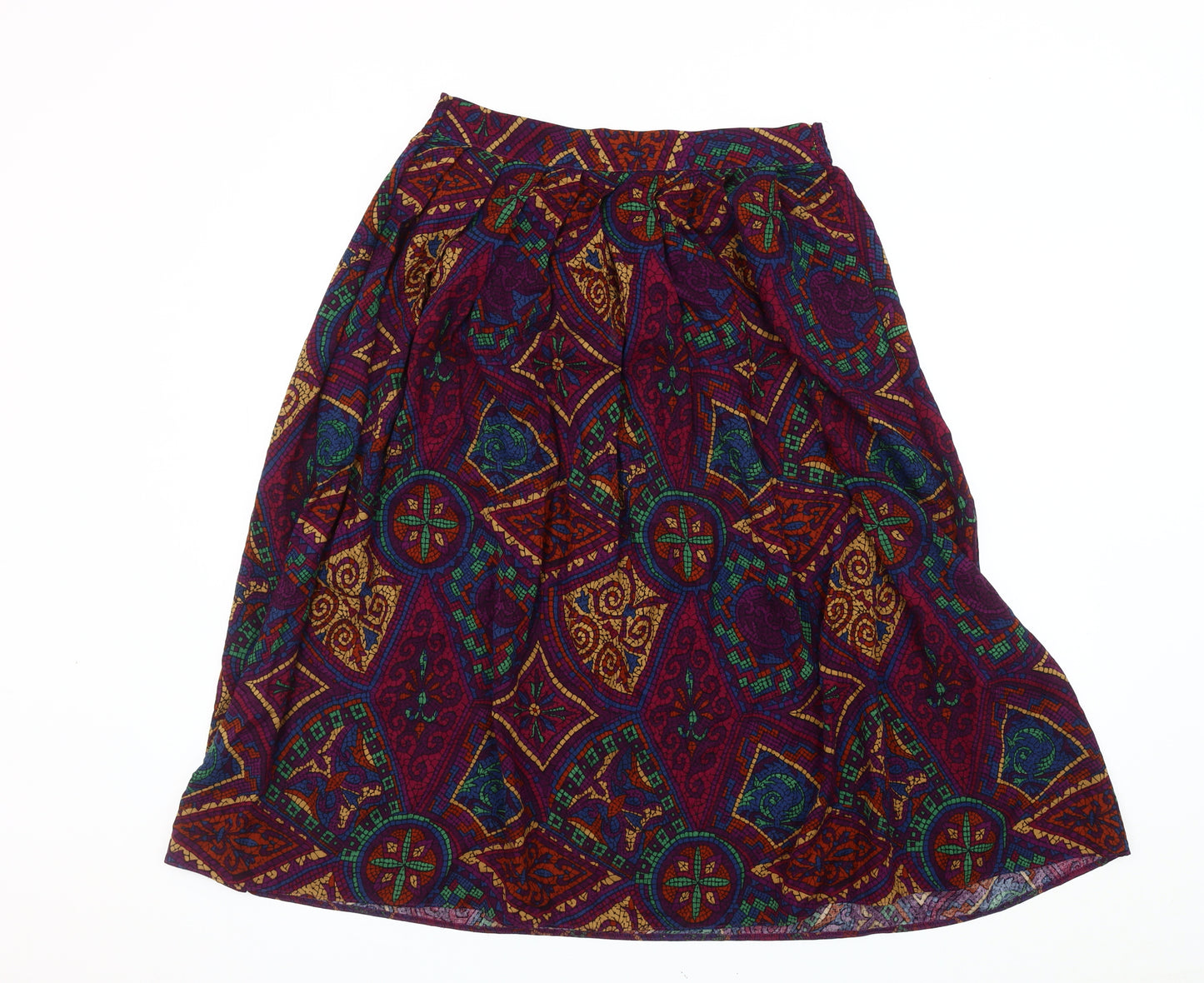 St Michael Women's Size 12 Multicoloured Geometric Skirt