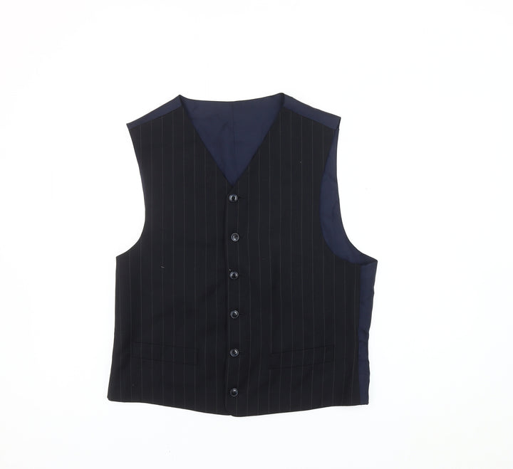 Fine Tailoring Men's Black S Waistcoat