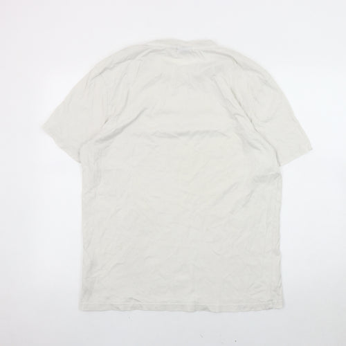 Napapijri Men's White XL Cotton Logo T-Shirt