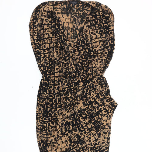 Topshop Women's Black Animal Print Dress Size 8