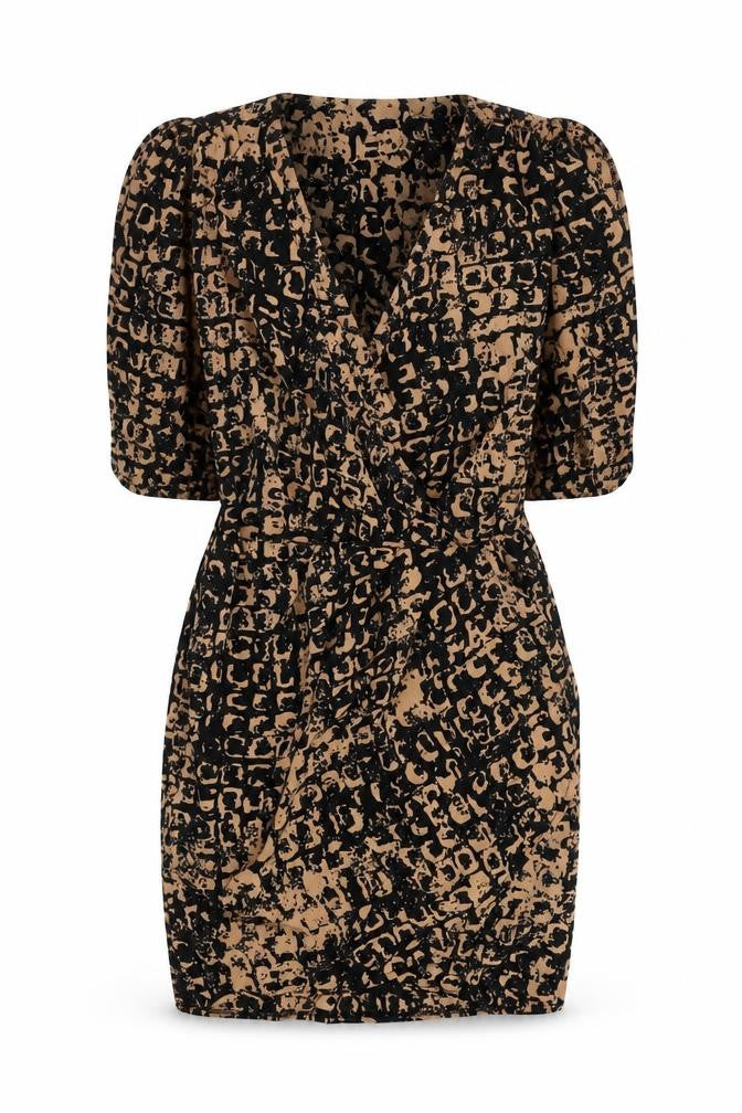 Topshop Women's Black Animal Print Dress Size 8