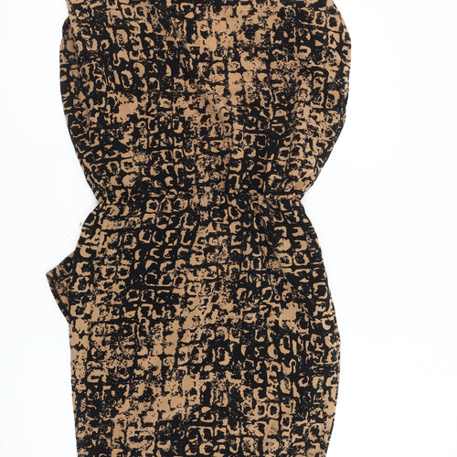 Topshop Women's Black Animal Print Dress Size 8