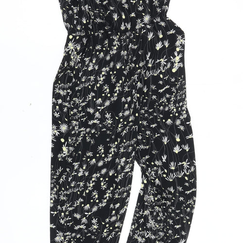 H&M Conscious Women's Black Floral Jumpsuit Size 6