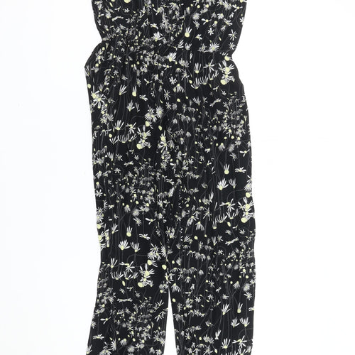H&M Conscious Women's Black Floral Jumpsuit Size 6