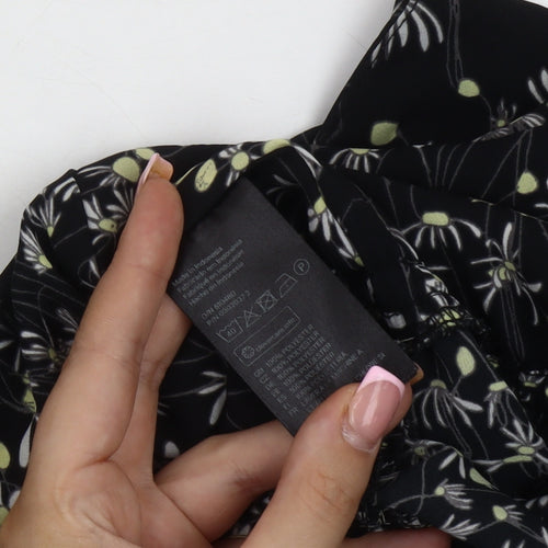 H&M Conscious Women's Black Floral Jumpsuit Size 6