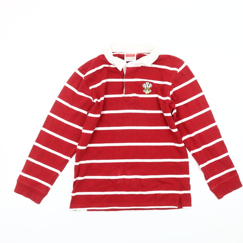 Wales Boys Red Striped Long Sleeve Casual Top 11-12 Years