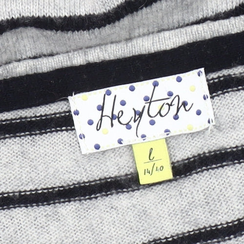 Heyton Women's Grey Striped Nautical Jumper, L Size 14