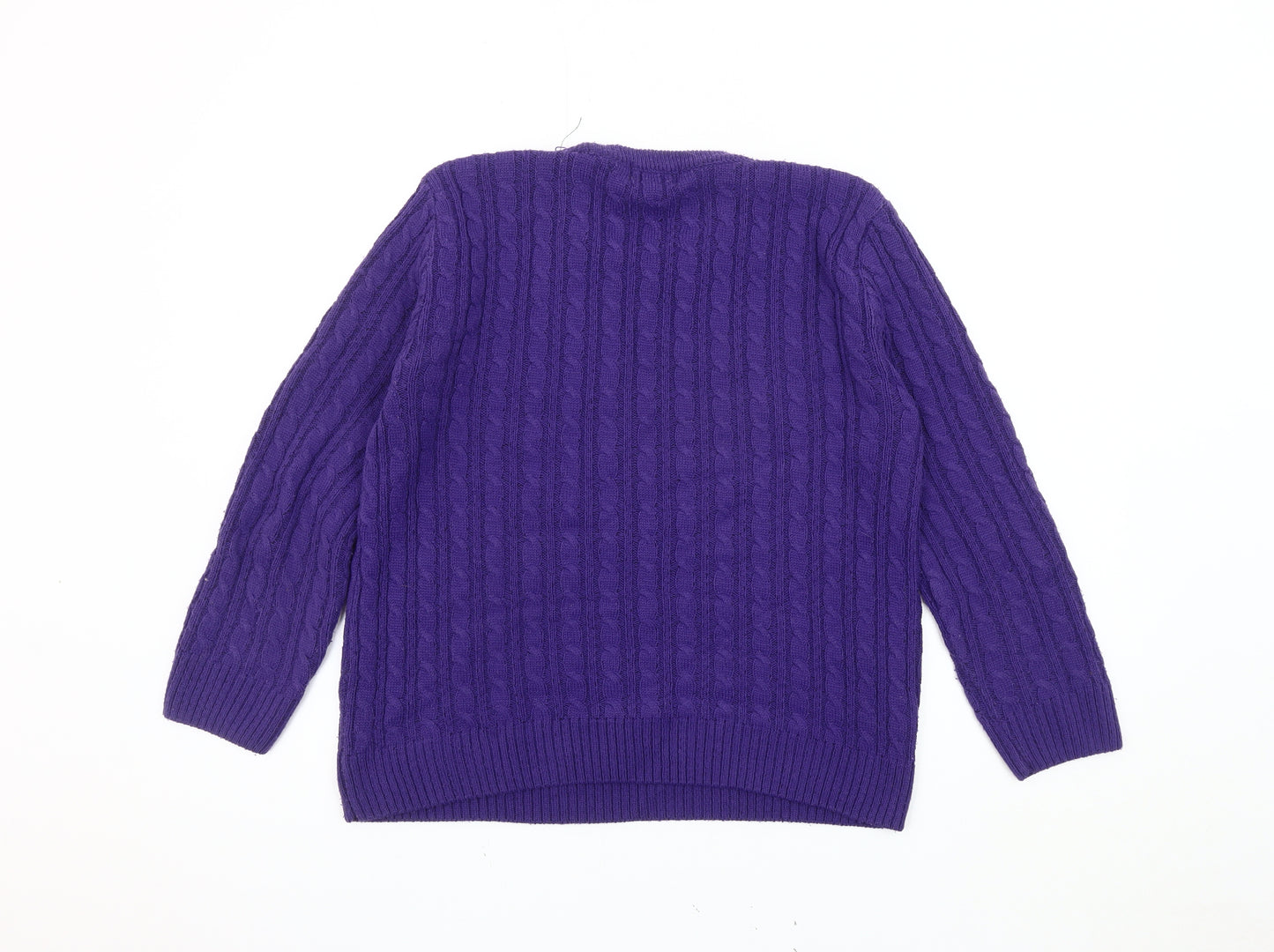 Chic Women's Purple M Jumper Cable-Knit Pullover