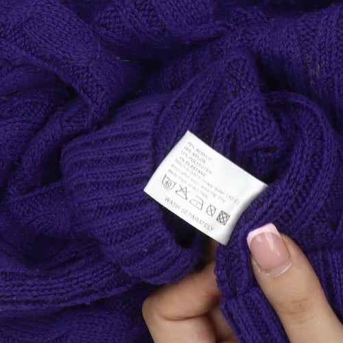 Chic Women's Purple M Jumper Cable-Knit Pullover