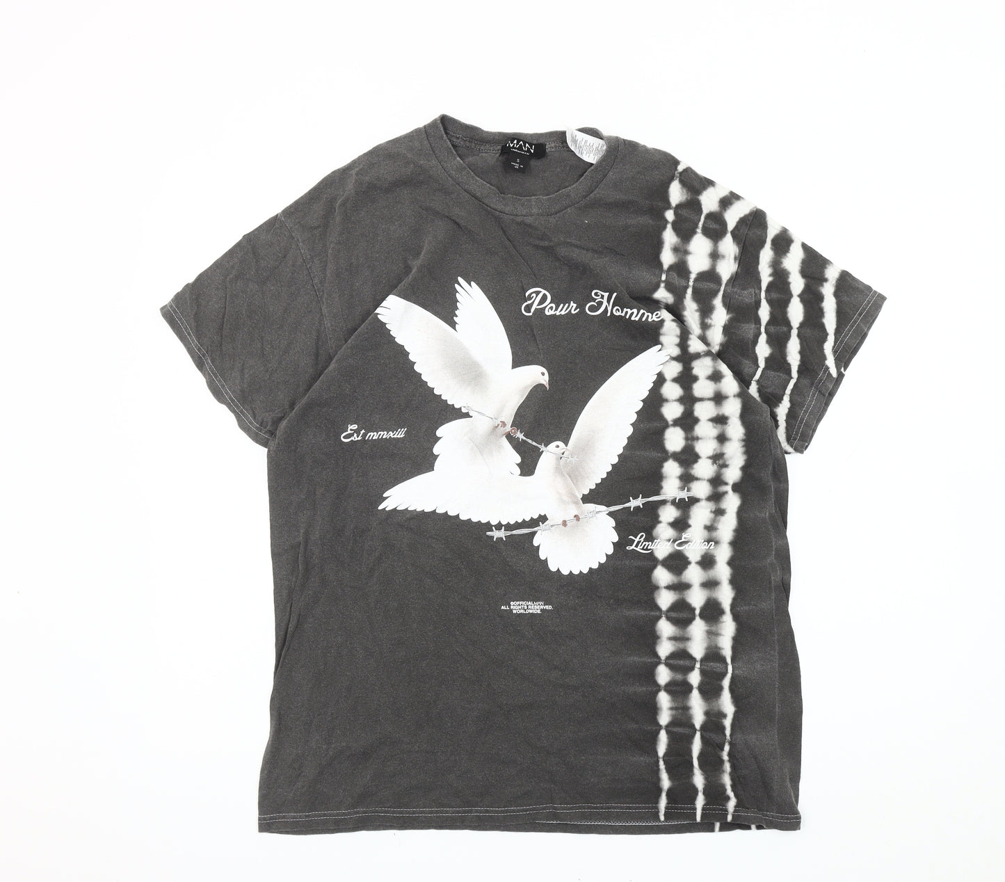 boohooMAN Men's Black Animal Graphic T-Shirt Size S