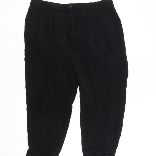 Zara Women's Black Cargo Trousers - Size L