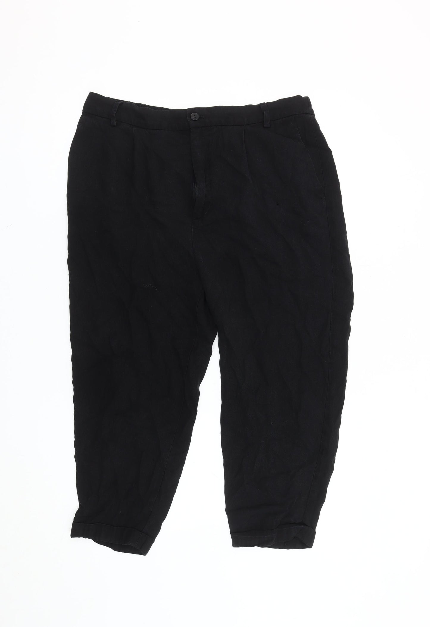 Zara Women's Black Cargo Trousers - Size L