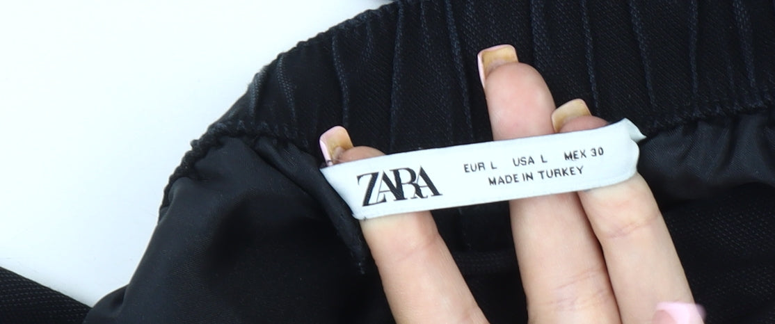 Zara Women's Black Cargo Trousers - Size L