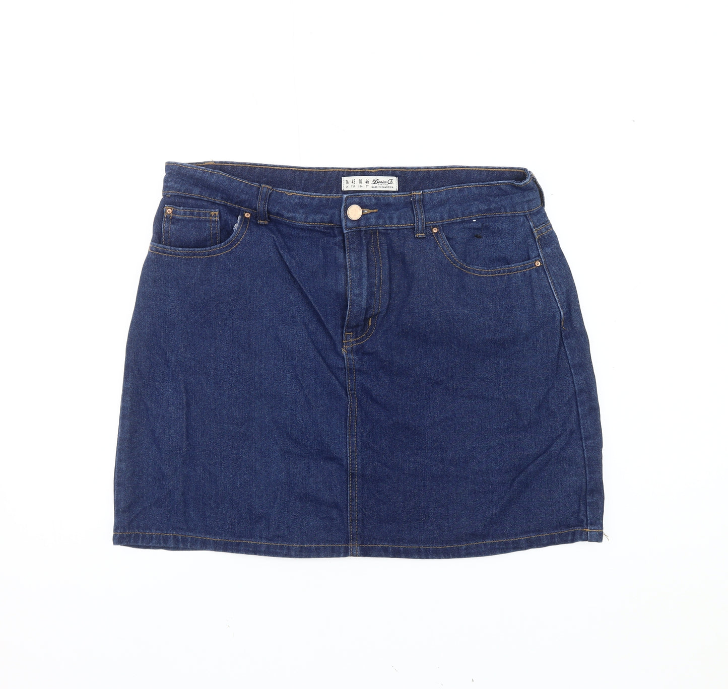 Denim Co Women's Blue Short Skirt - Size 14