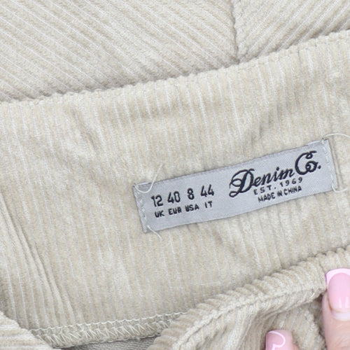 Denim Co. Women's Beige Corduroy Skirt Size 12