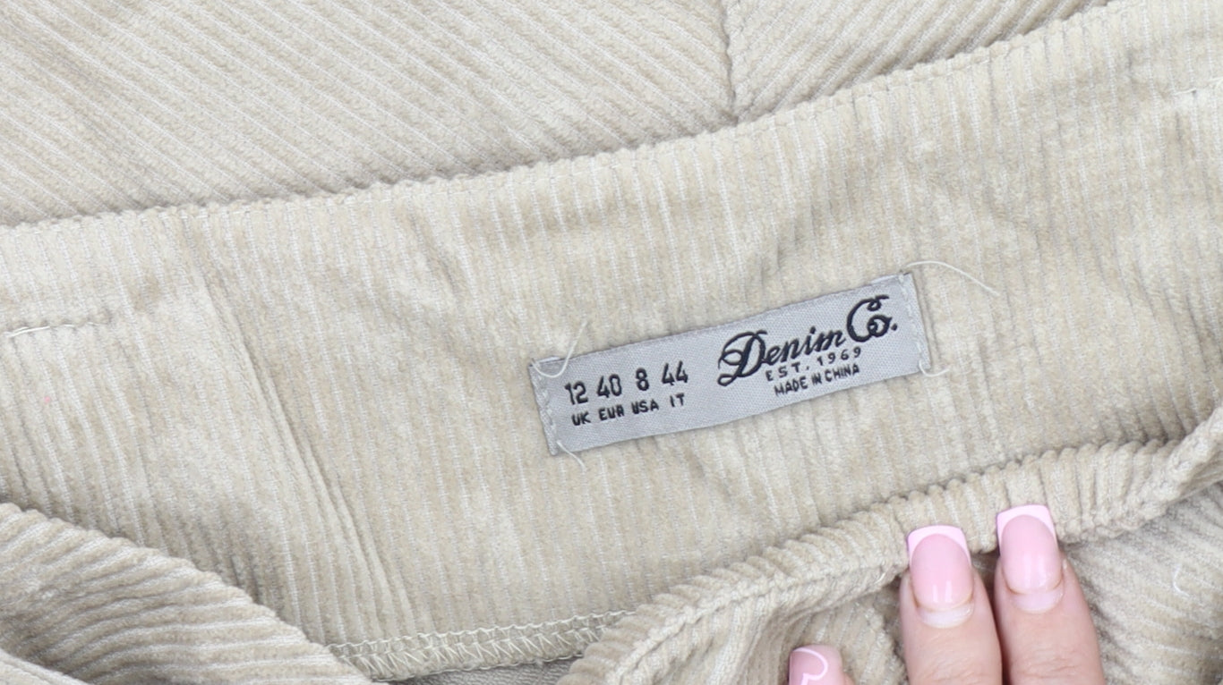 Denim Co. Women's Beige Corduroy Skirt Size 12