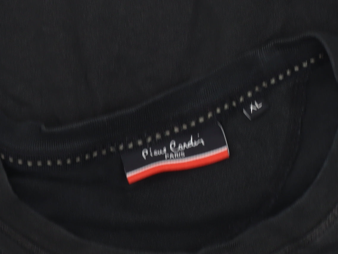 Pierre Cardin Mens Black Graphic T-Shirt, XL