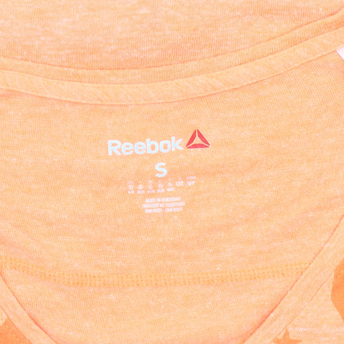 Reebok Women’s Orange Graphic T-Shirt - S V-Neck