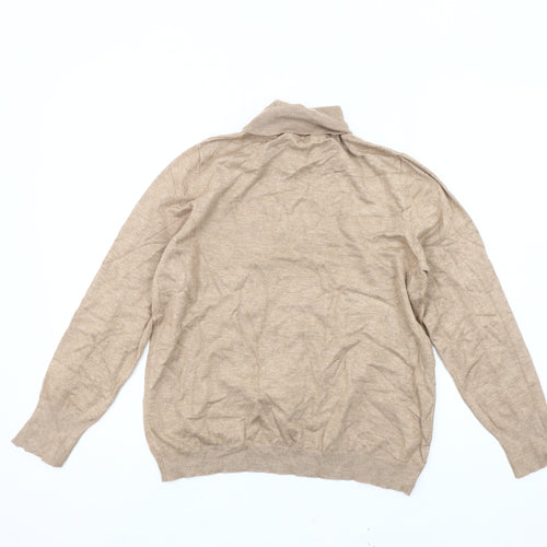 M&Co Women's Beige Roll Neck Jumper Size 14