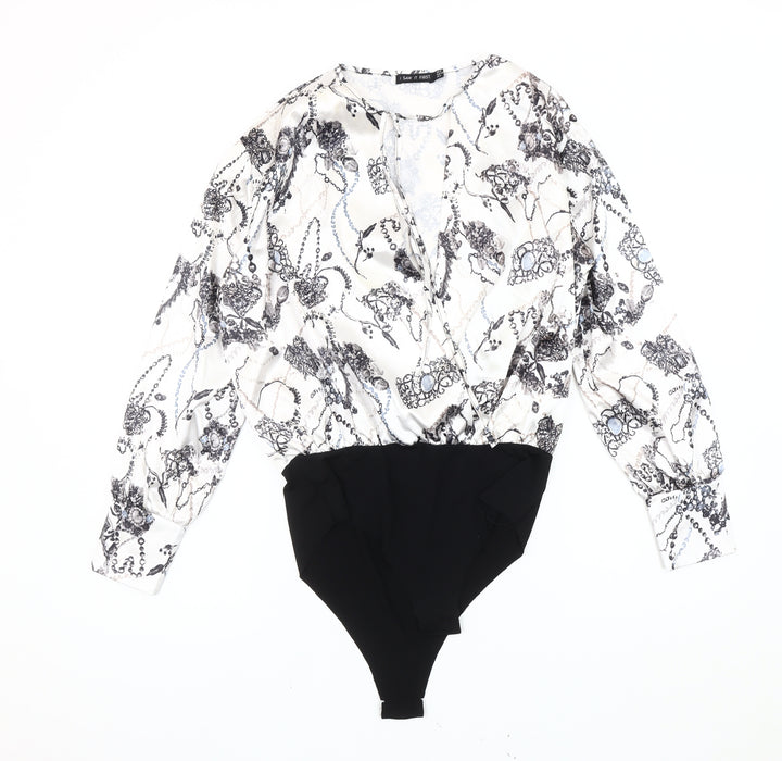 I SAW IT FIRST Women's Multicoloured Floral Bodysuit Size 10