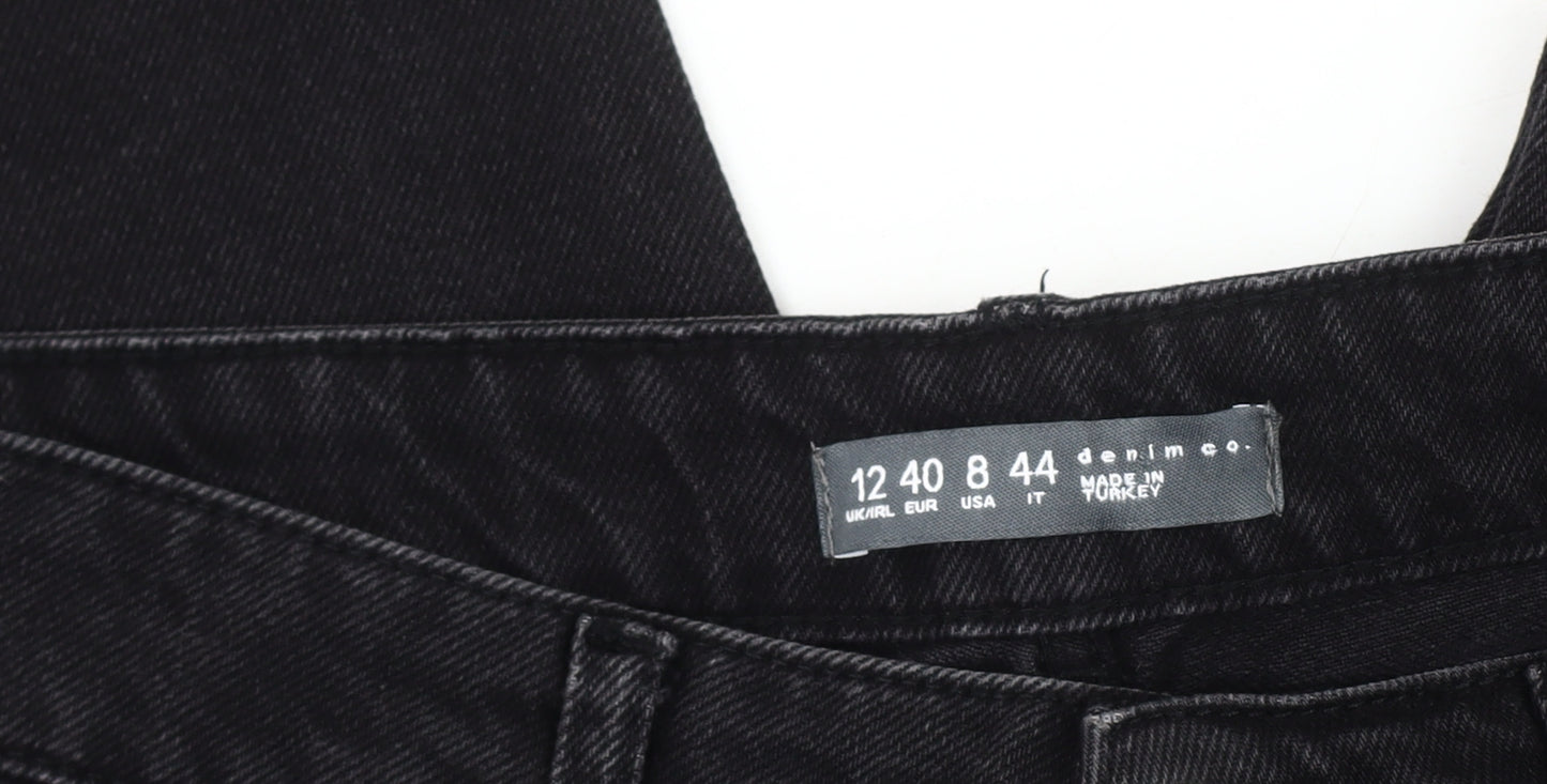 Denim Co Women Black Straight Jeans UK 12 New